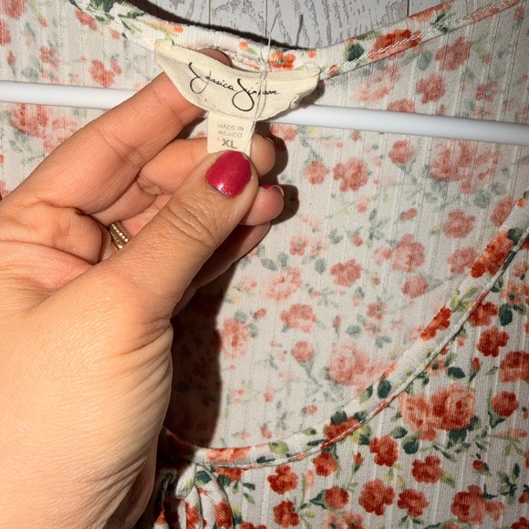 Jessica Simpson Floral Print Dress - Orange and White - Picture 2 of 3